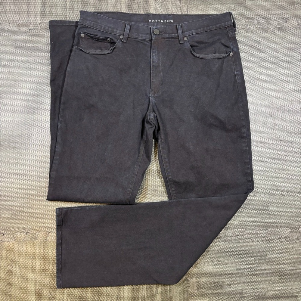 Mott & Bow Jeans Mens 35x32 Black Straight Fit Stretch Casual Jay Ryns